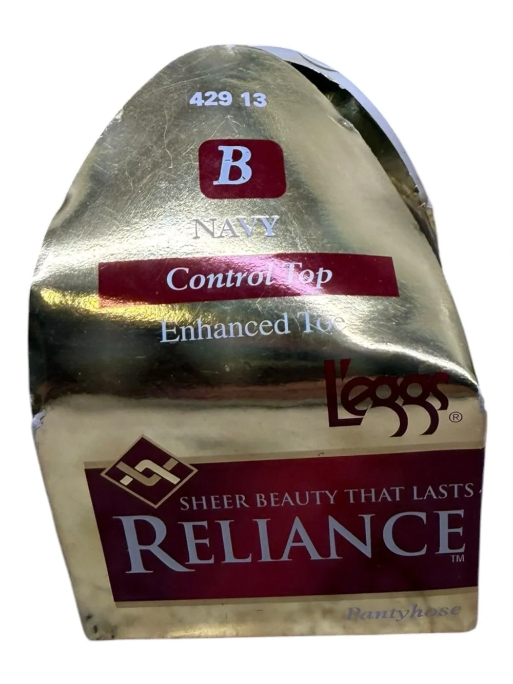 1997 L'eggs RELIANCE Control Top Enhanced Toe NAVY Size B Sheer Pantyhose 42913